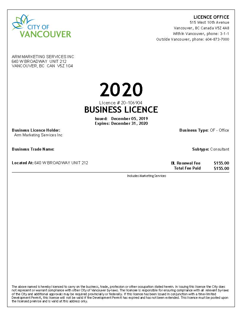 ARM Marketing Services Inc Canadian Markets Researches